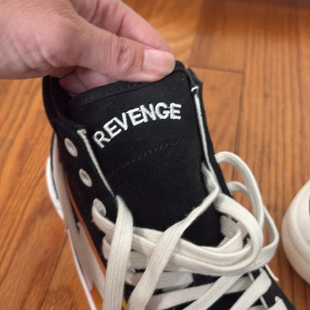 Revenge x Storm Vol 2 High Top‎ Black Flame Lightning Bolt Sneakers Men's 8 NWOB